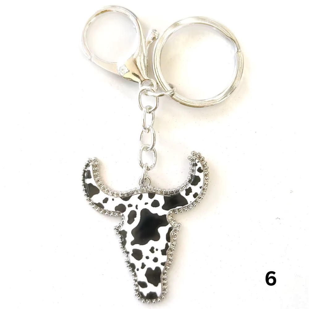 ❤️Buy Now❤️Western Bull Skull Enamel Bag Charm / Keychain - Picture 7 of 16